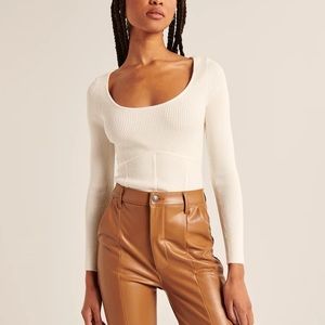 NWT! Abercrombie & Fitch Scoopneck Corset Sweater Top